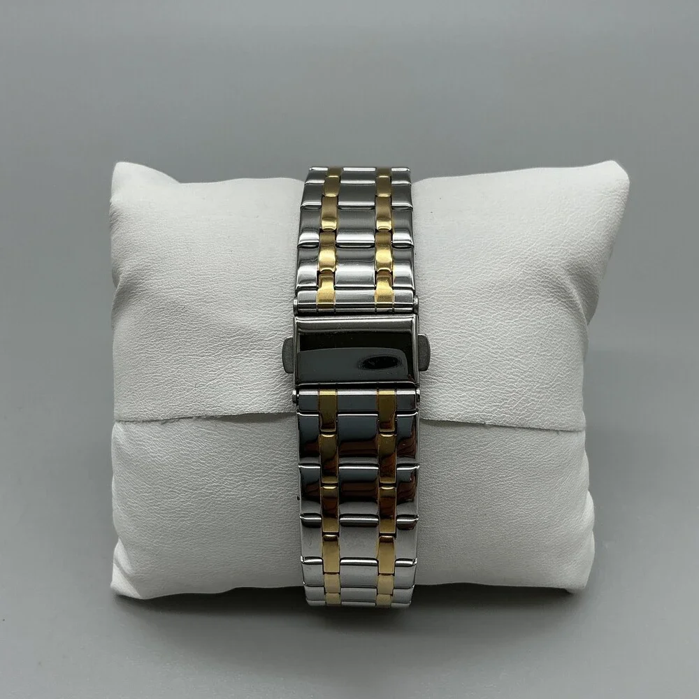 Parsol Dress Mens Watch 40mm Silver Dial Two Tone Day Date New Battery 8.75